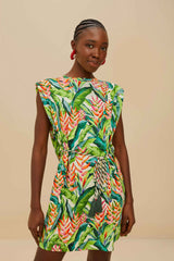 Off-White Heli Leaves Organic Cotton T-Shirt Mini Dress – FARM Rio