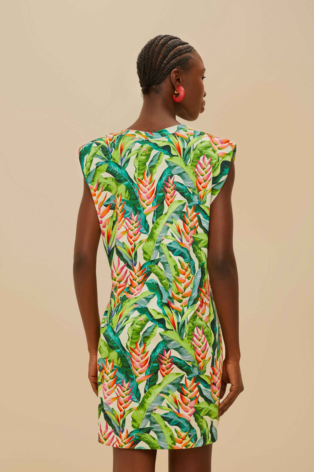 Off-White Heli Leaves Organic Cotton T-Shirt Mini Dress – FARM Rio