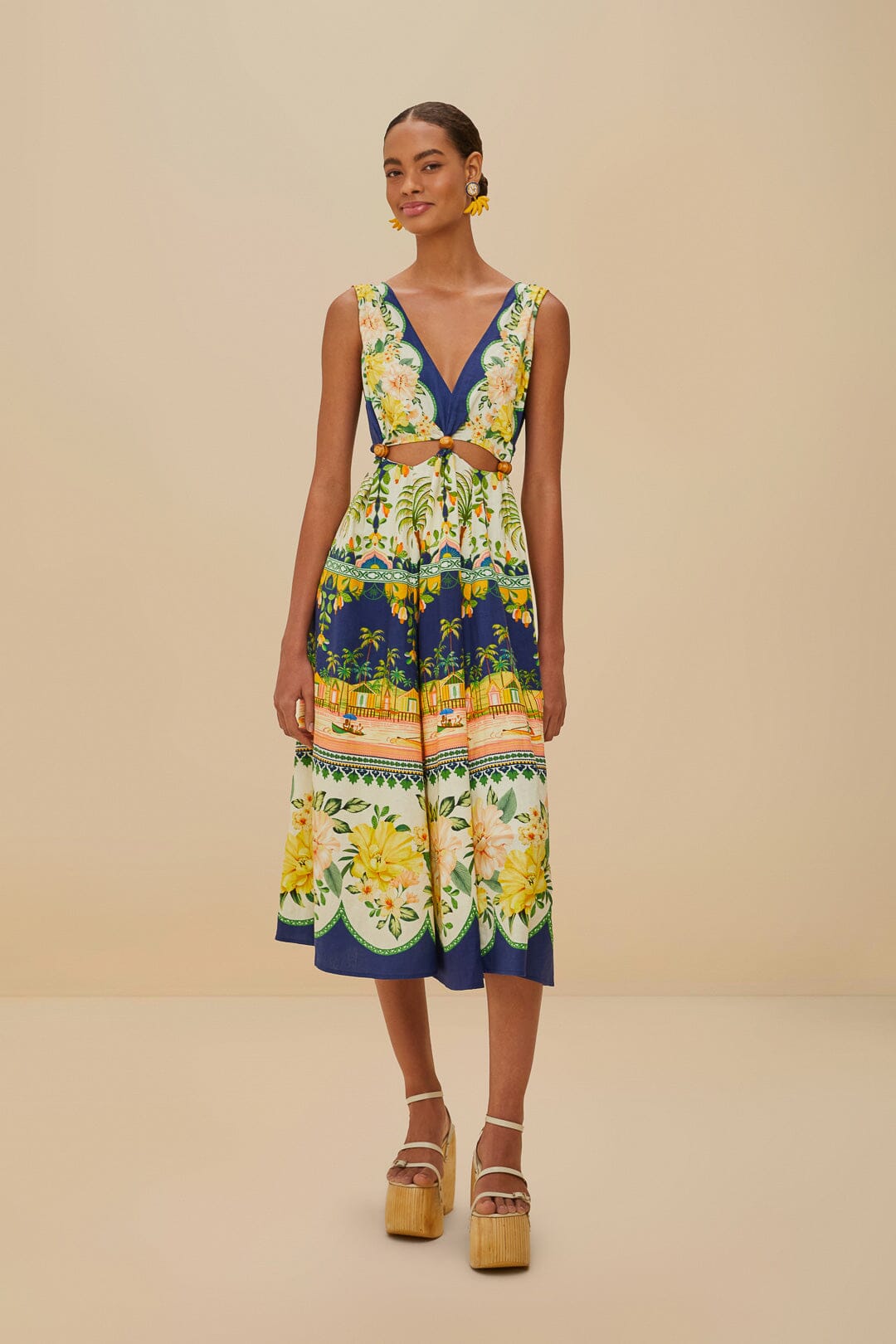 Amazon Garden Cream Midi Dress – FARM Rio