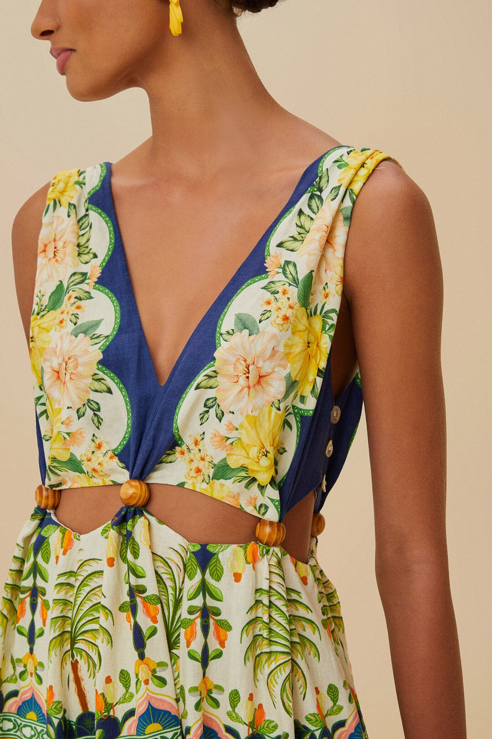 Amazon Garden Cream Midi Dress – FARM Rio