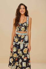 Black Trip Souvenir Organic Cotton Midi Skirt – FARM Rio