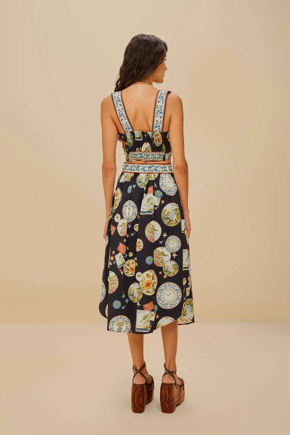 Black Trip Souvenir Organic Cotton Midi Skirt – FARM Rio