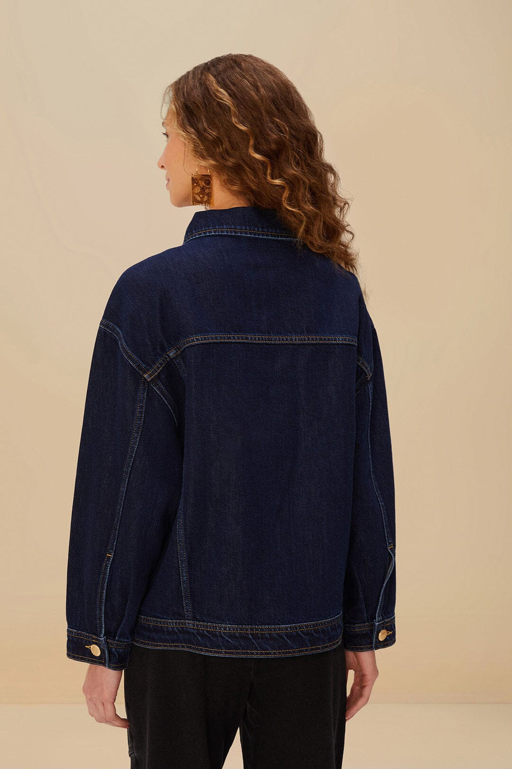 Dark Denim Buttoned Jacket – FARM Rio