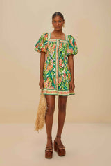 Off-White Heli Leaves LENZING™ ECOVERO™ Euroflax™ Mini Dress – FARM Rio