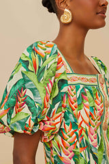 Off-White Heli Leaves LENZING™ ECOVERO™ Euroflax™ Mini Dress – FARM Rio