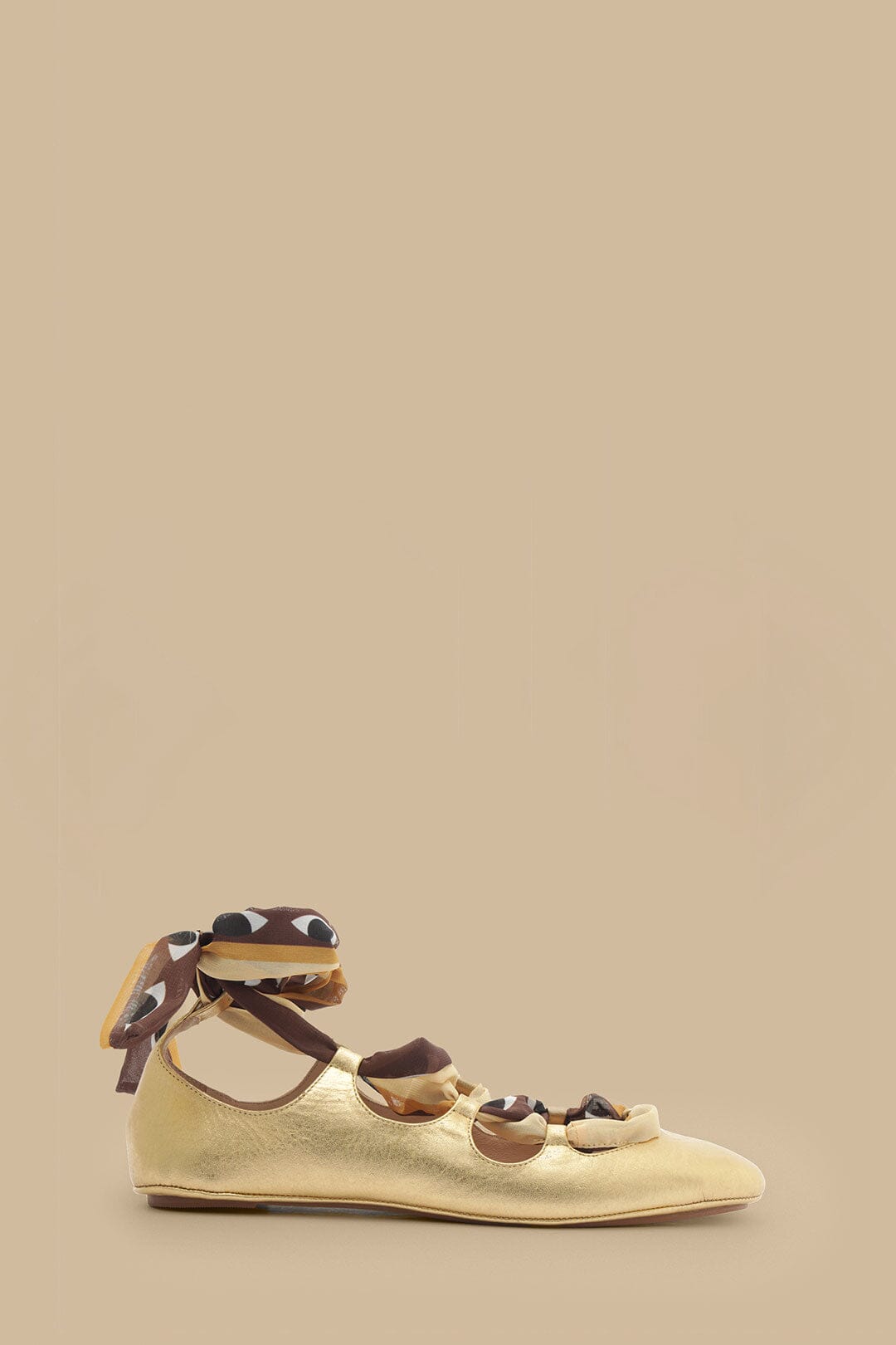 Gold Lace Up Scarf Ballerina – FARM Rio