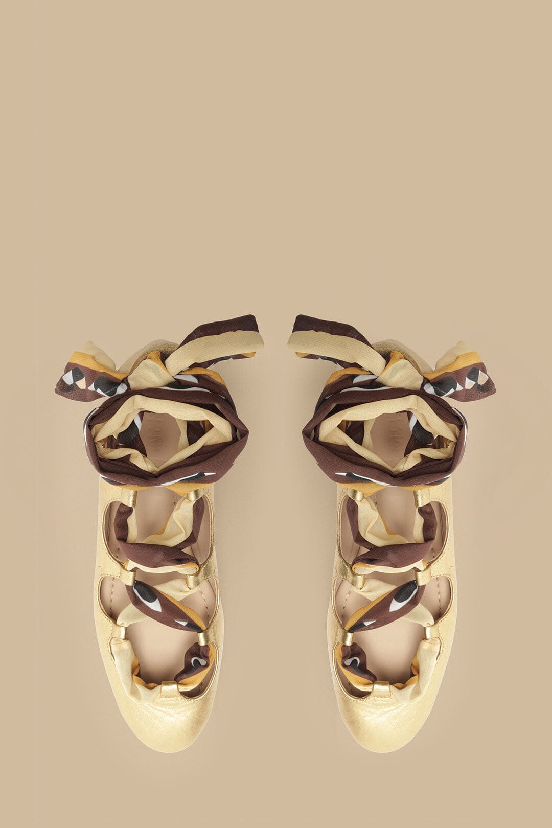 Gold Lace Up Scarf Ballerina – FARM Rio