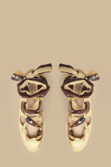 Gold Lace Up Scarf Ballerina – FARM Rio