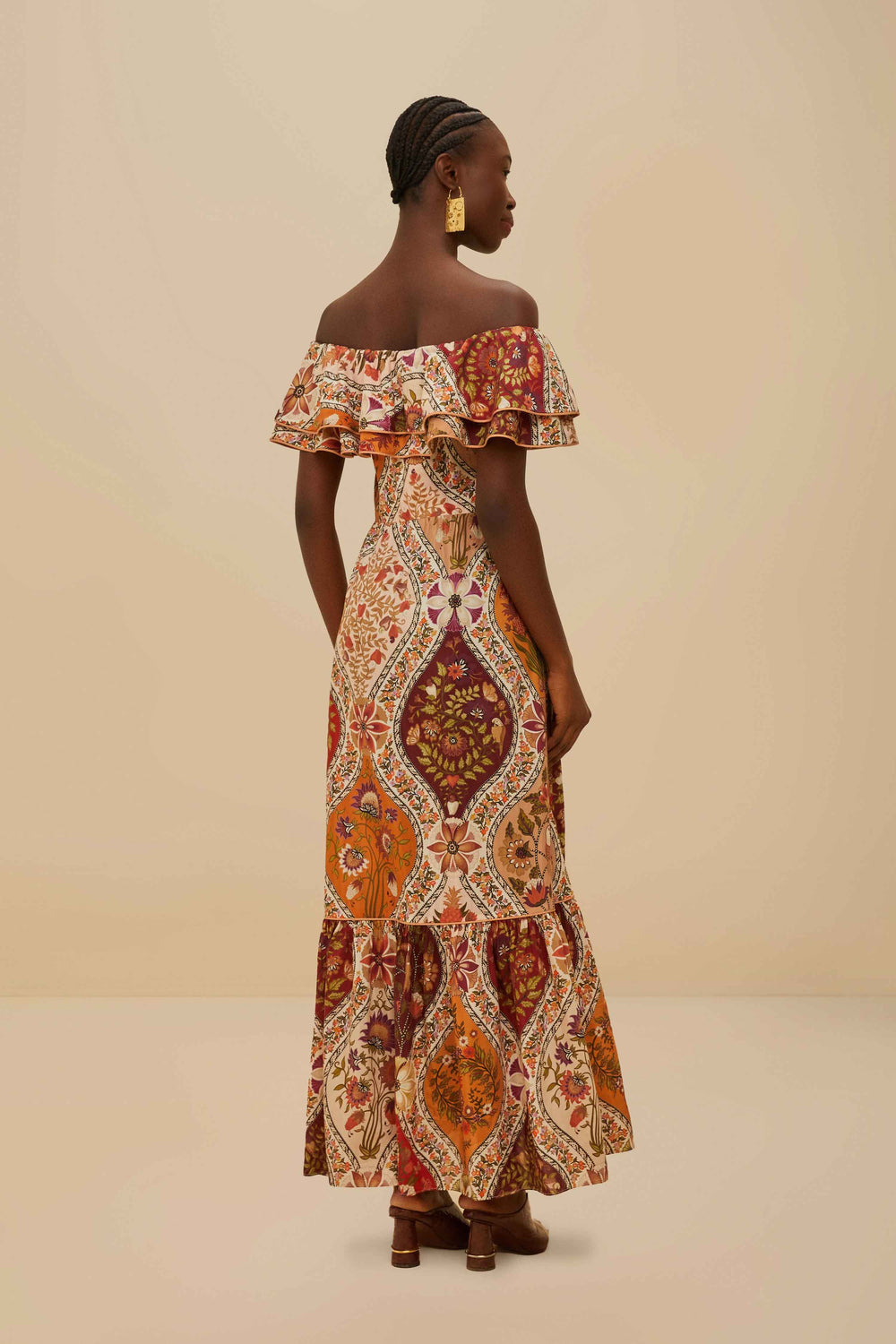 Multicolor Romantic Nature Off-Shoulder Maxi Dress – FARM Rio