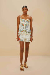 Off-White Flower Tapestry Embroidered Shorts – FARM Rio