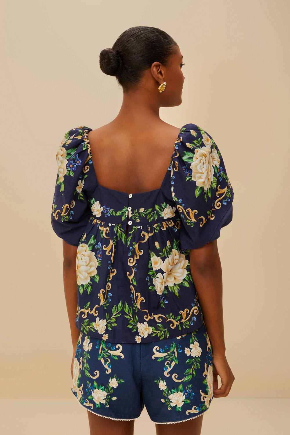 Blue Flower Tapestry Yoke Blouse – FARM Rio