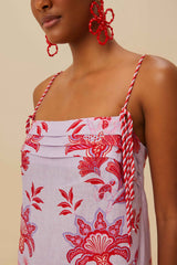 Lilac Porcelain Garden Euroflax™ Premium Linen Mini Dress – FARM Rio