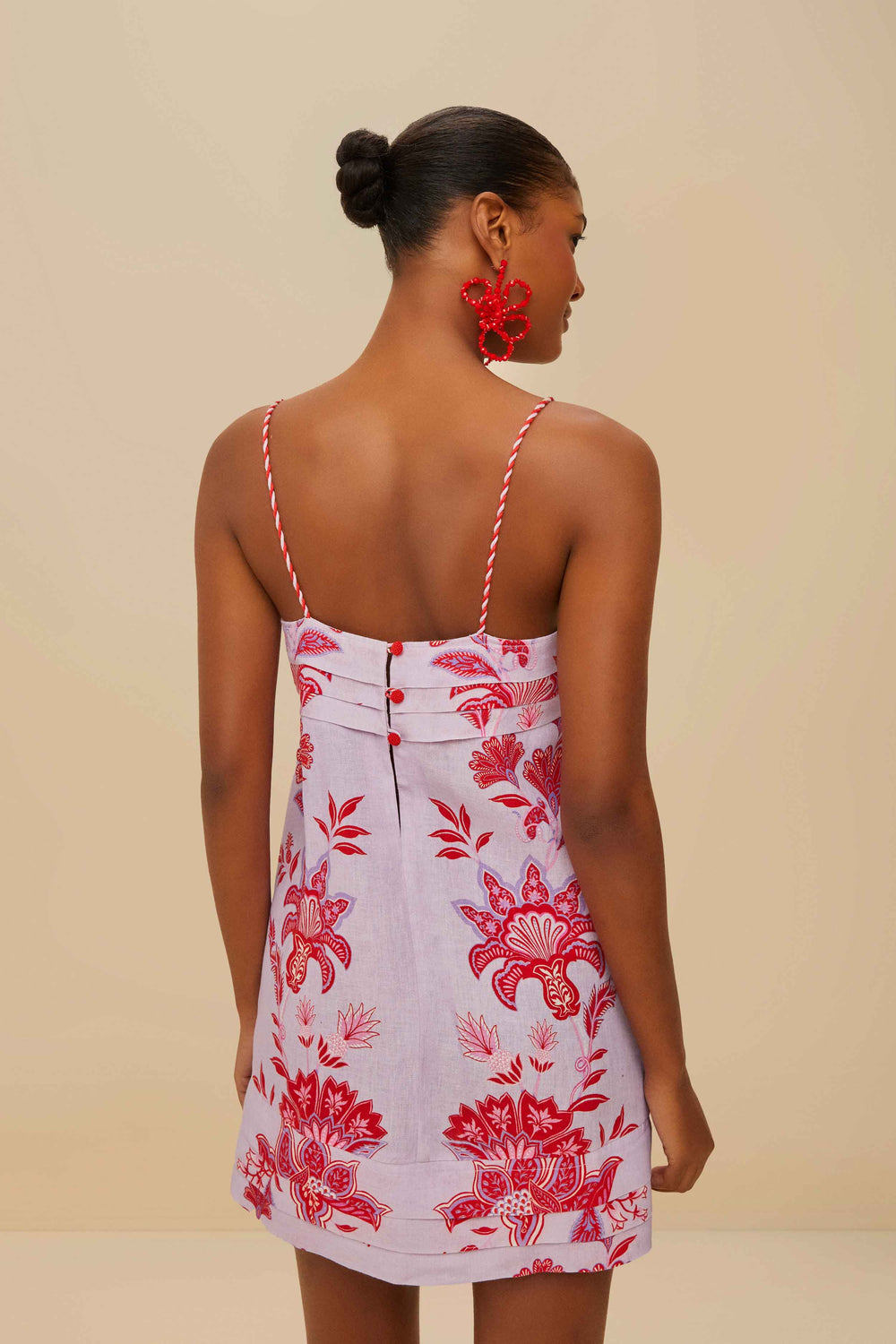 Lilac Porcelain Garden Euroflax™ Premium Linen Mini Dress – FARM Rio