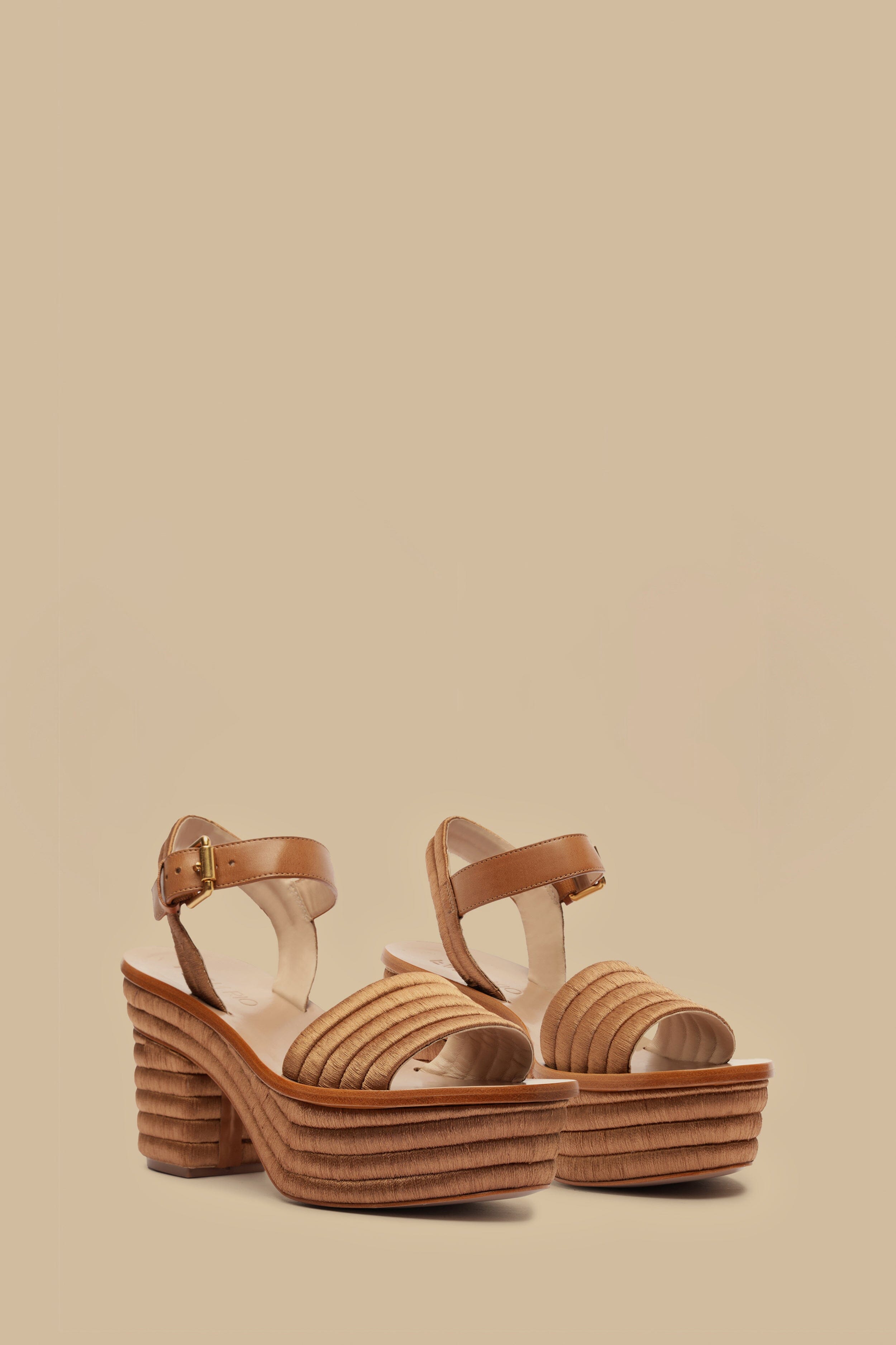 Tan Embroidered Platform Sandal – FARM Rio
