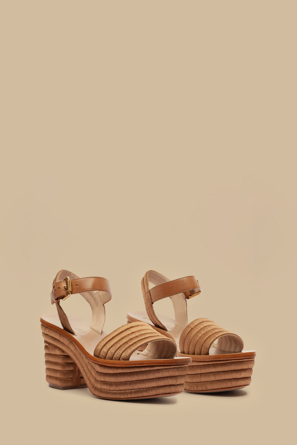 Tan Embroidered Platform Sandal – FARM Rio