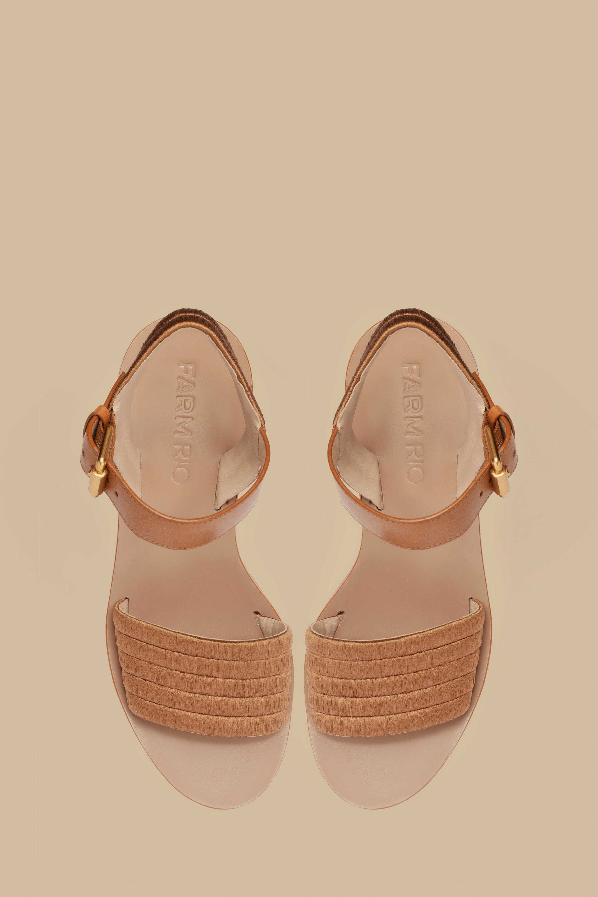 Tan Embroidered Platform Sandal – FARM Rio