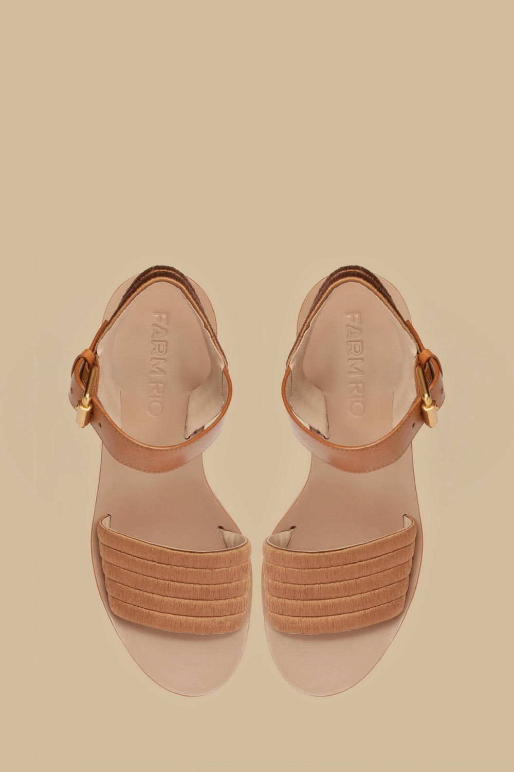 Tan Embroidered Platform Sandal – FARM Rio