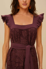 Brown Pineapple Guipure Midi Dress – FARM Rio