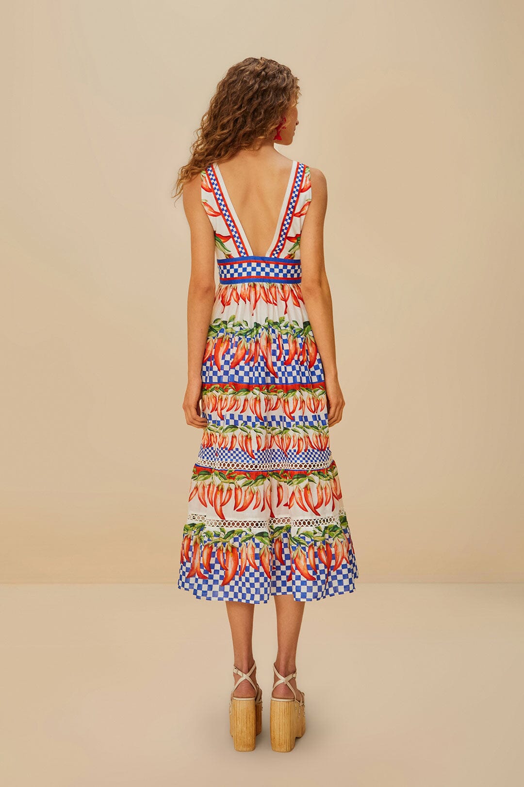 Off-White Picnic Peppers Ainika Midi Dress – FARM Rio