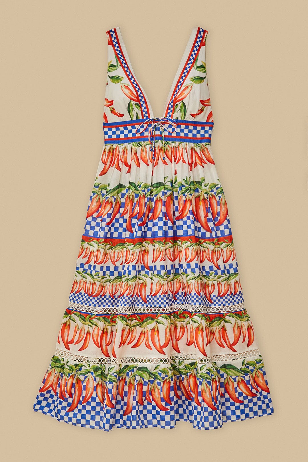 Off-White Picnic Peppers Ainika Midi Dress – FARM Rio
