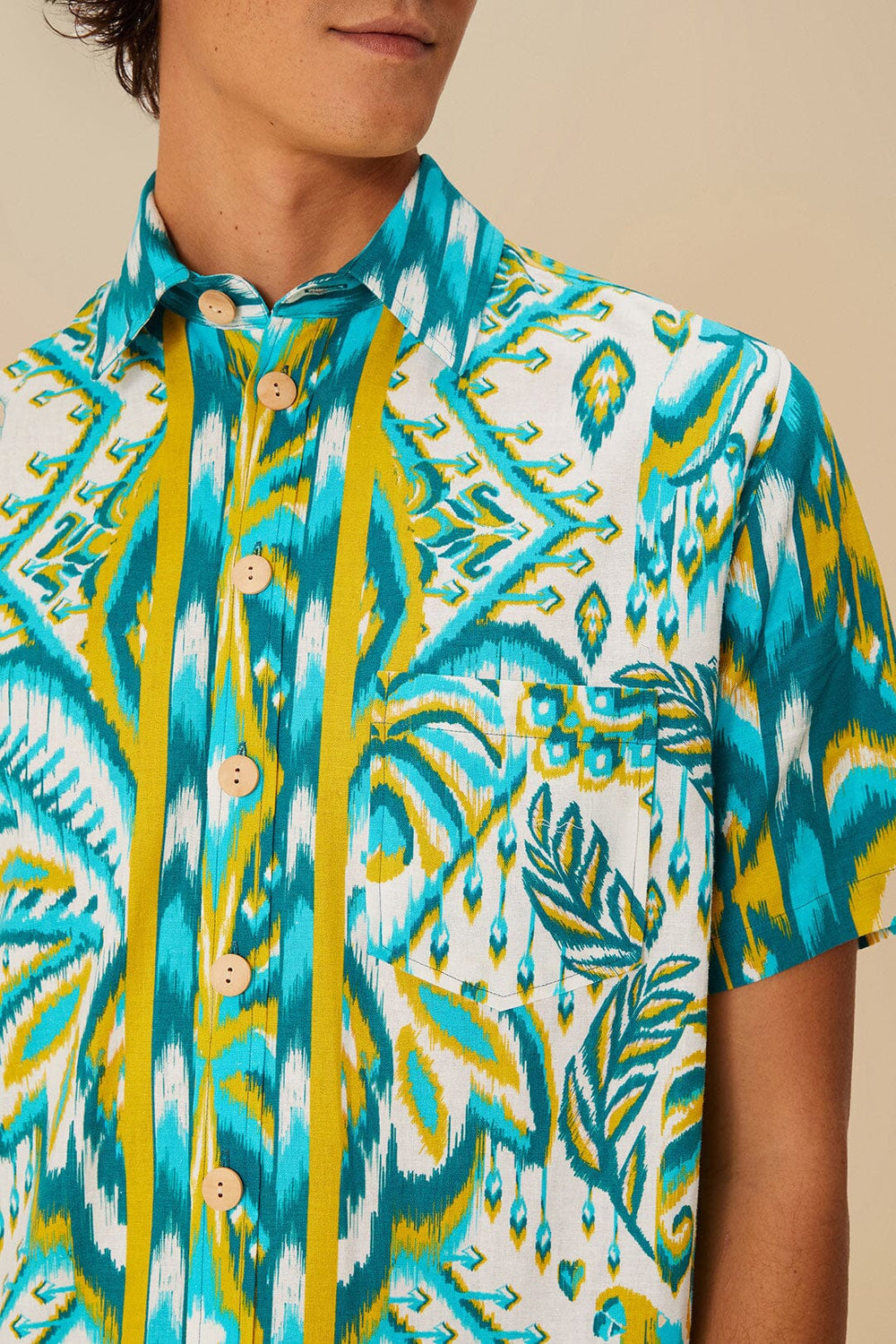 Sand Tropical Tapestry LENZING™ ECOVERO™ Euroflax™ Shirt – FARM Rio