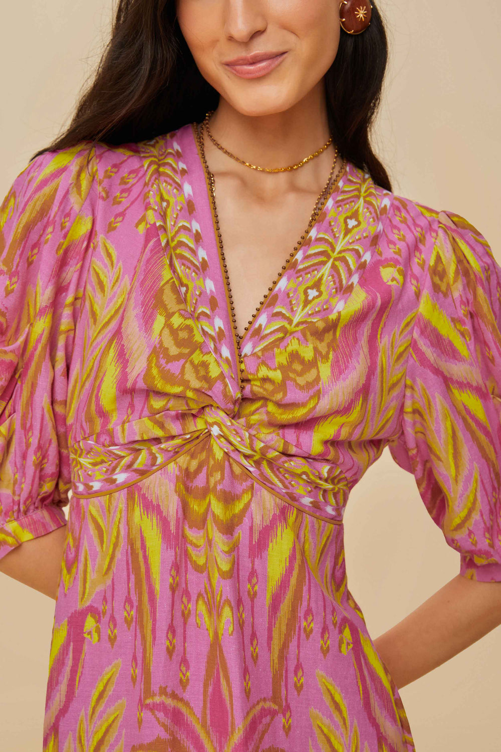 Pineapple Tapestry Pink Midi Dress – FARM Rio