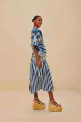 Blue Fresh Table Scarf Organic Cotton Midi Dress – FARM Rio