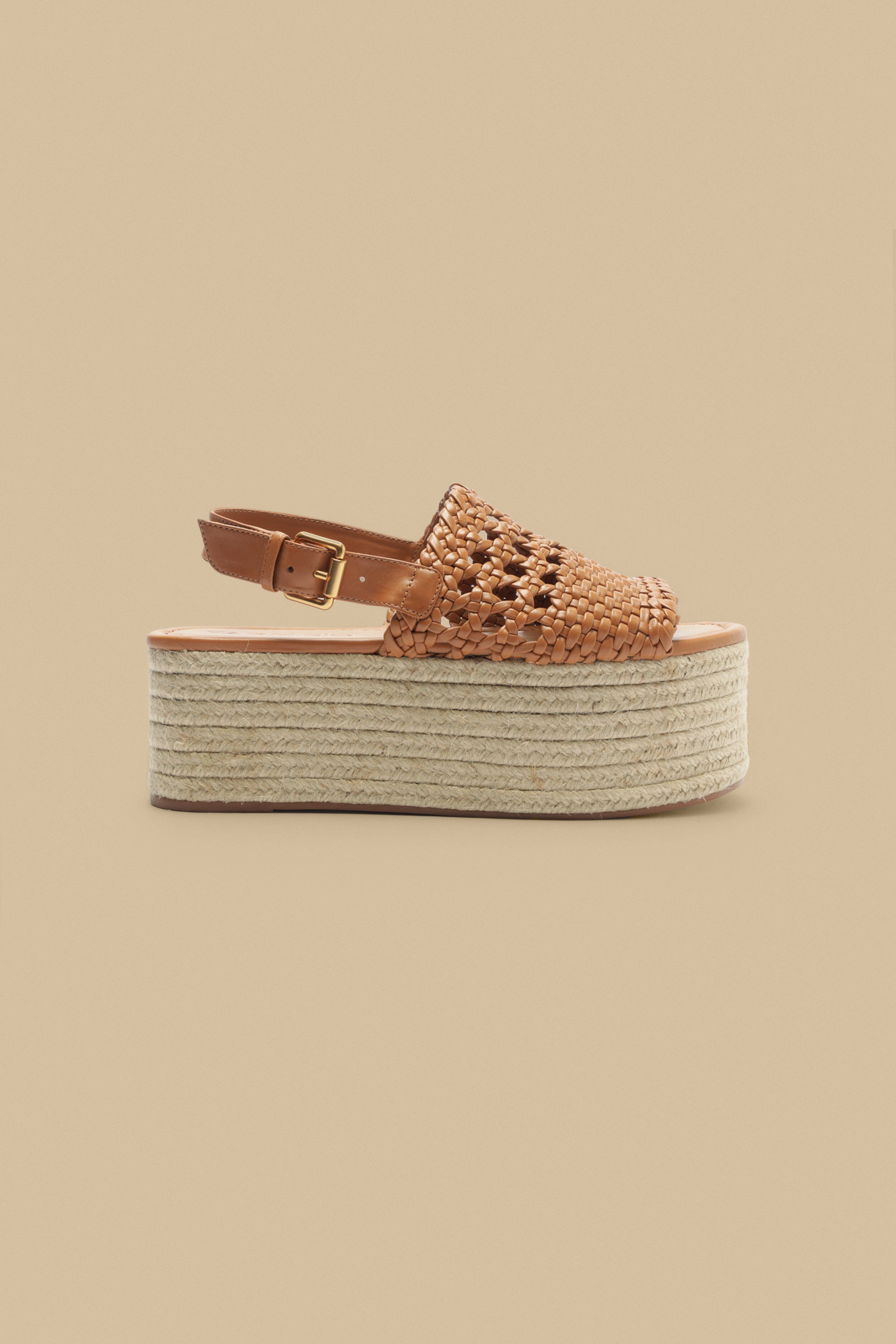 Tan Woven Flatform Sandal – FARM Rio