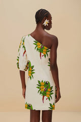 Off-White Maracana Bird LENZING™ ECOVERO™ Euroflax™ Mini Dress – FARM Rio