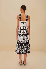 Black And White Summer Cutwork Organic Cotton Midi Dress – FARM Rio