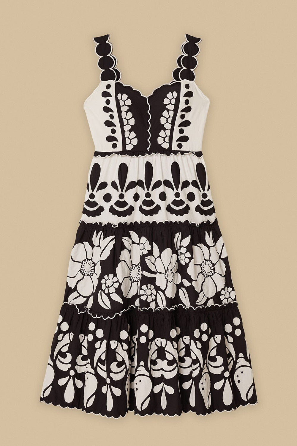 Black And White Summer Cutwork Organic Cotton Midi Dress – FARM Rio