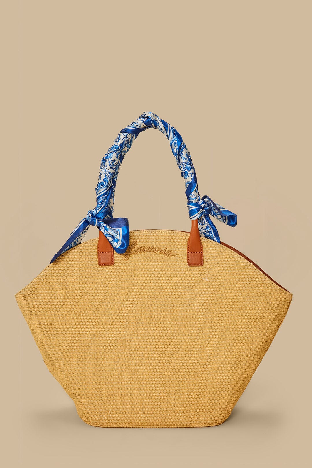 Blue Garden Tiles Raffia Shell Tote – FARM Rio