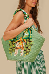 Green Coconut Toucan Raffia Shell Tote – FARM Rio