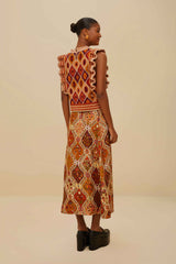 Multicolor Romantic Nature LENZING™ ECOVERO™ Viscose Midi Skirt – FARM Rio