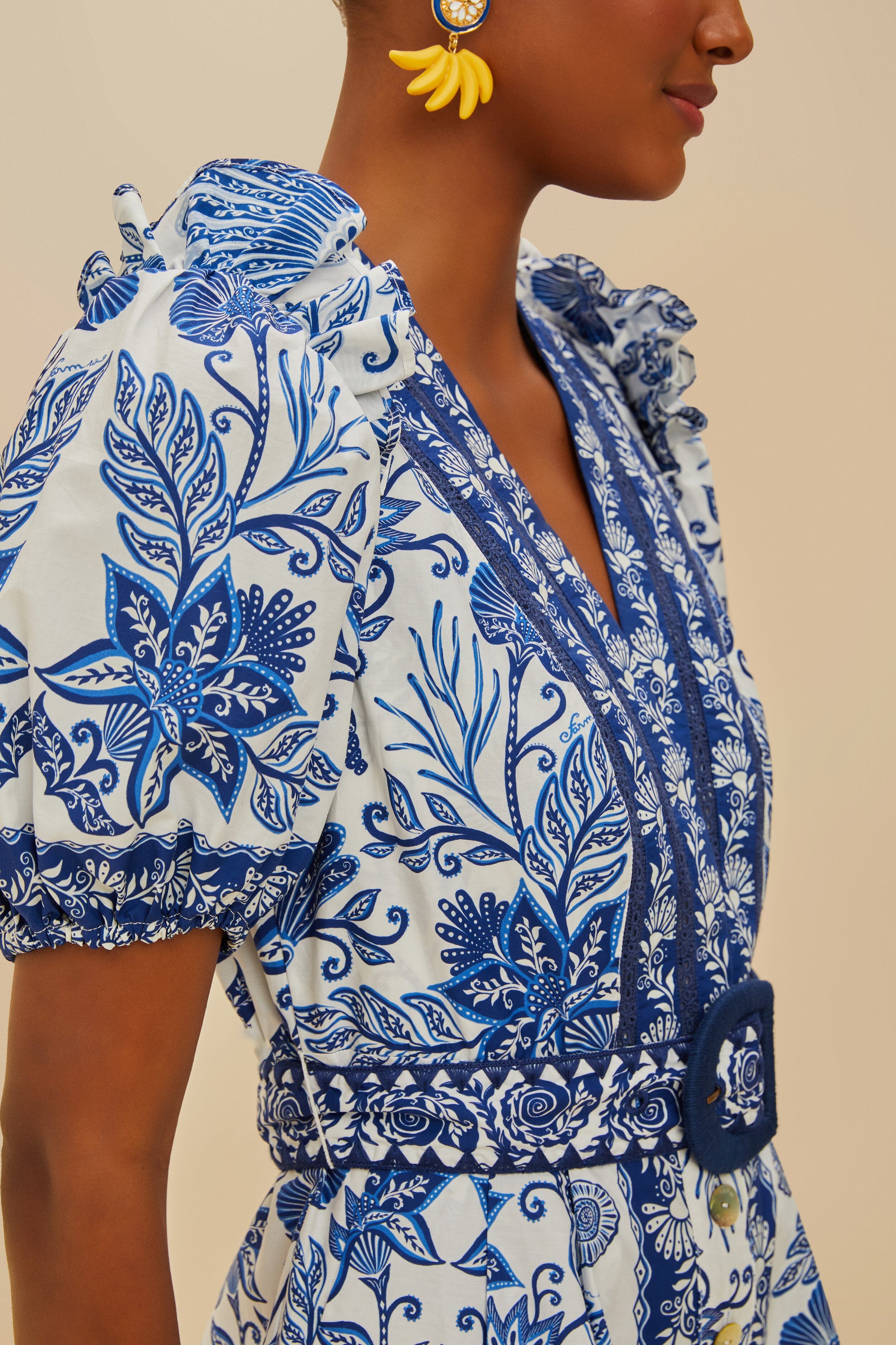 Off-White Shell Garden Organic Cotton Romper – FARM Rio