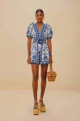 Off-White Shell Garden Organic Cotton Romper – FARM Rio