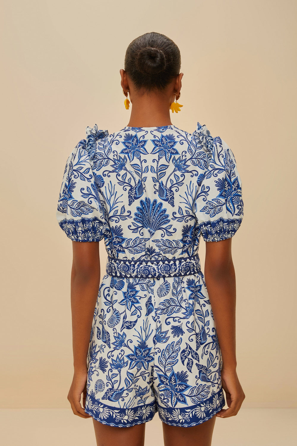 Off-White Shell Garden Organic Cotton Romper – FARM Rio