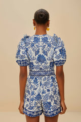 Off-White Shell Garden Organic Cotton Romper – FARM Rio