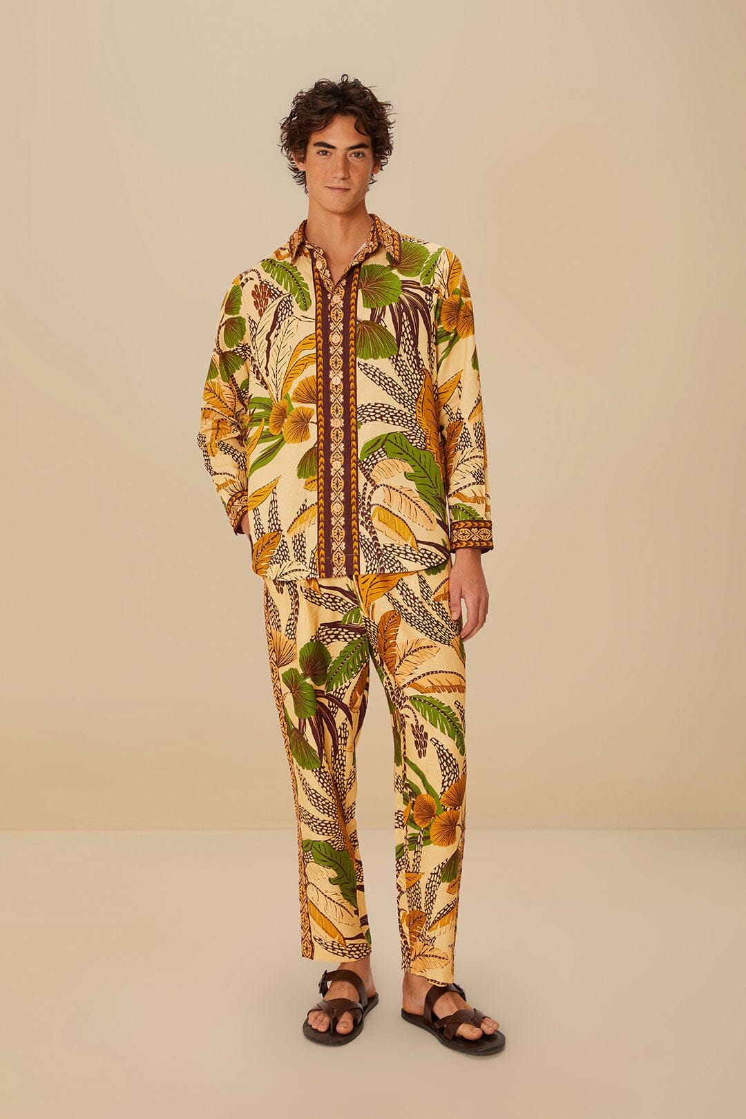 Sand Foliage Sketch LENZING™ ECOVERO™ Euroflax™ Pants – FARM Rio