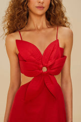 Red Flower LENZING™ ECOVERO™ Euroflax™ Maxi Dress – FARM Rio