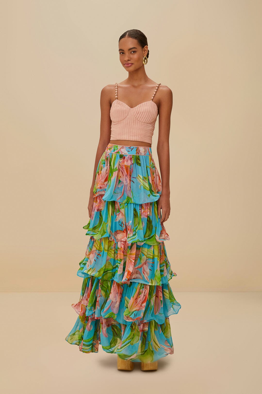 Blue Lily Bloom Maxi Skirt – FARM Rio