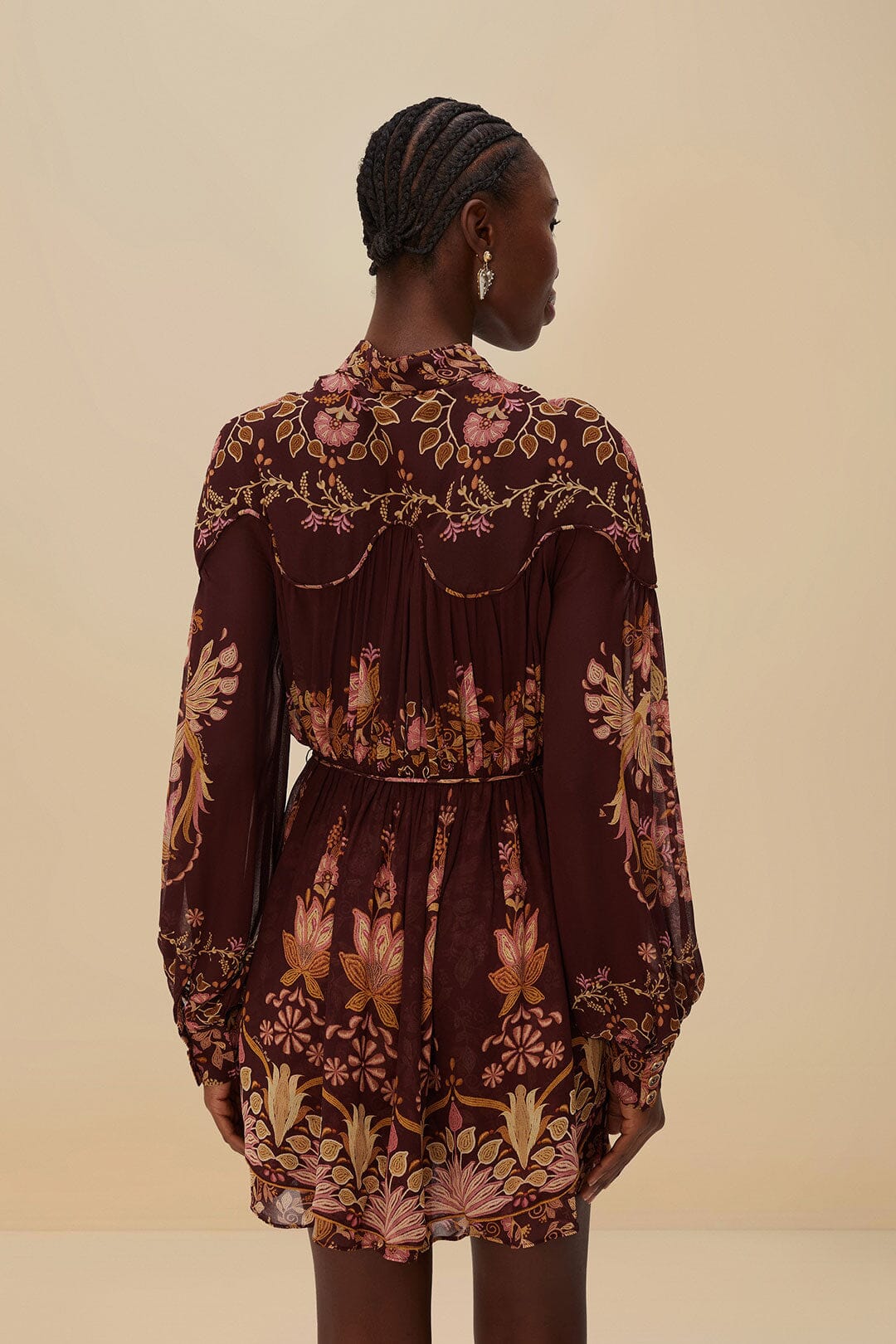 Burgundy Bella Knotted Neckline Mini Dress – FARM Rio