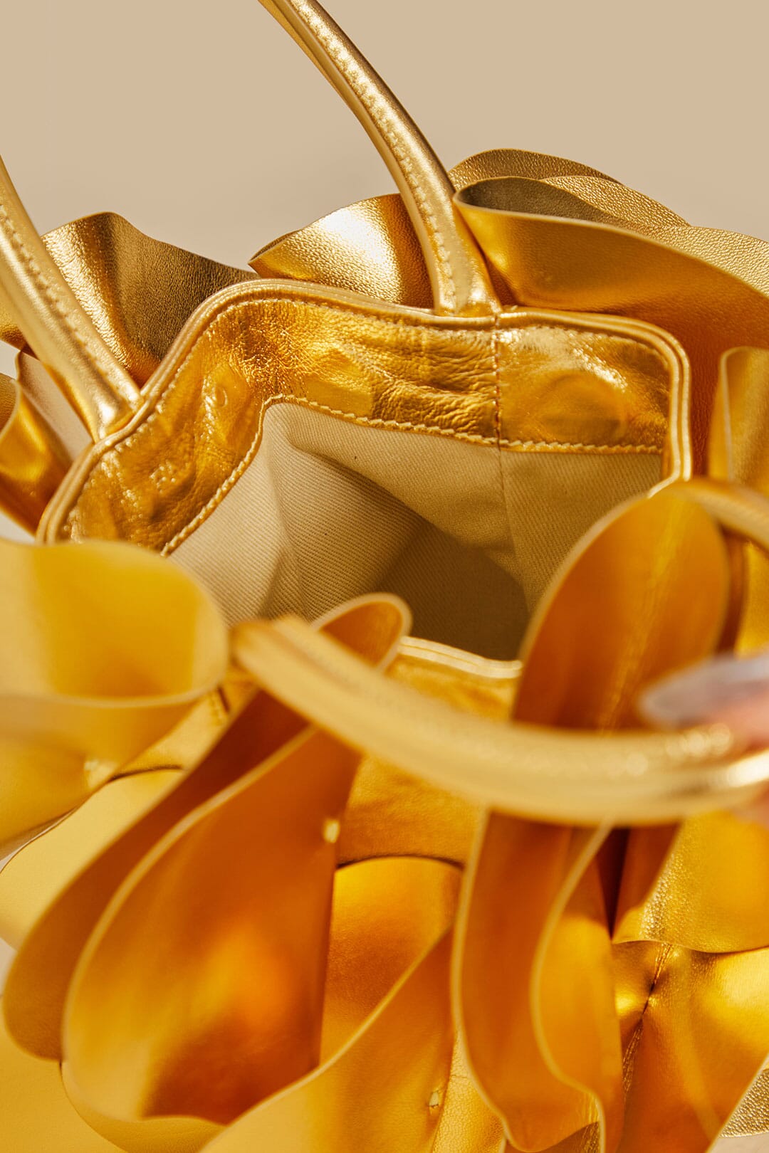 Gold Leather Flower Bag – FARM Rio