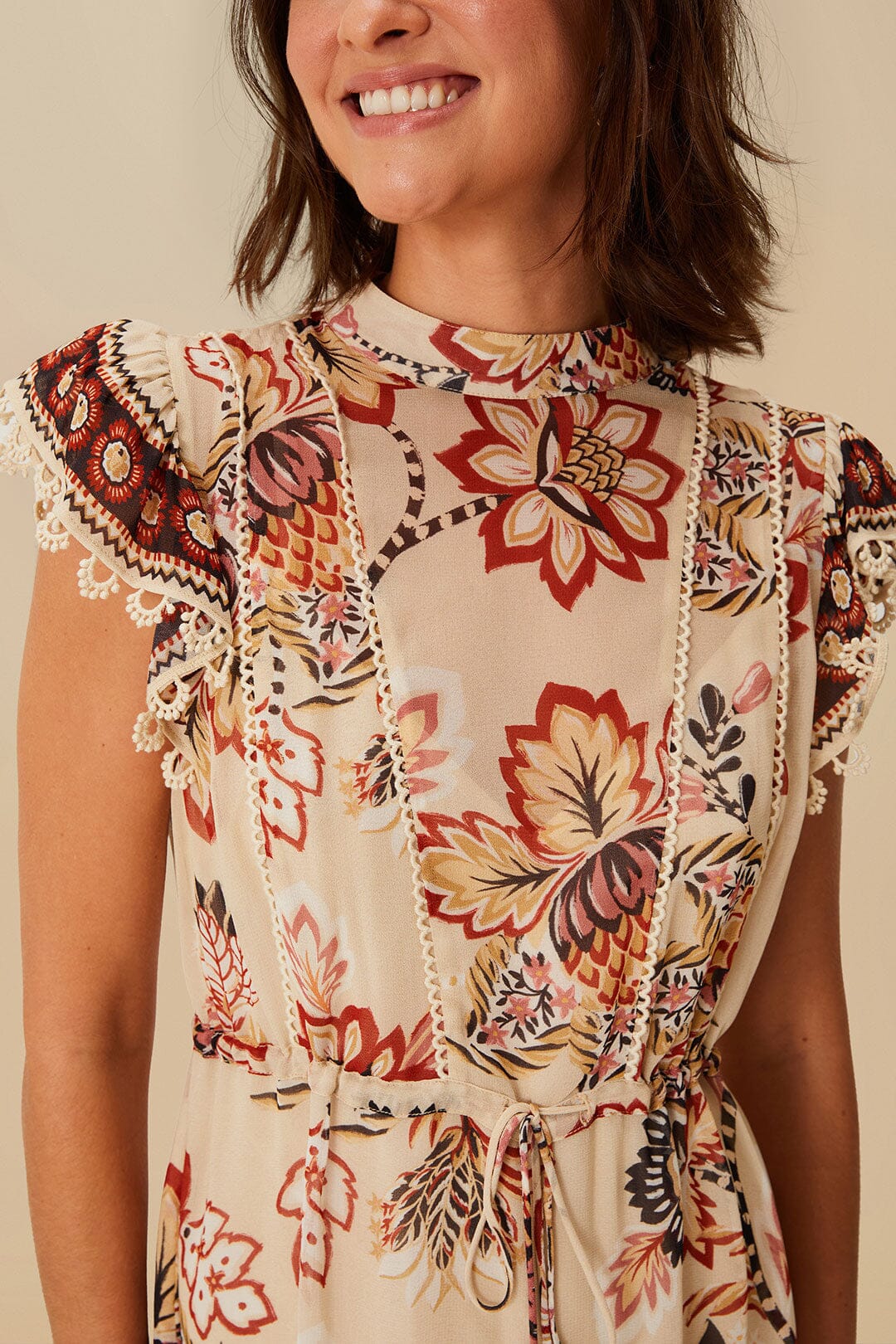 Sand Aura Floral Mini Dress – FARM Rio