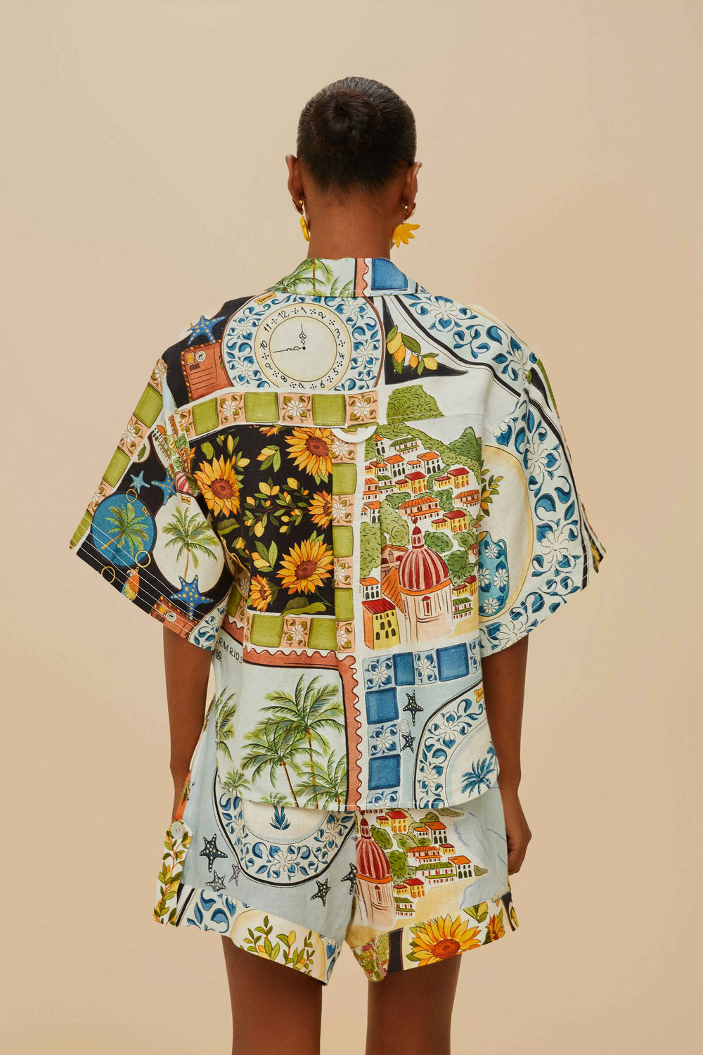 Multicolor Latin Trip Scarves Euroflax™ Premium Linen Shorts – FARM Rio