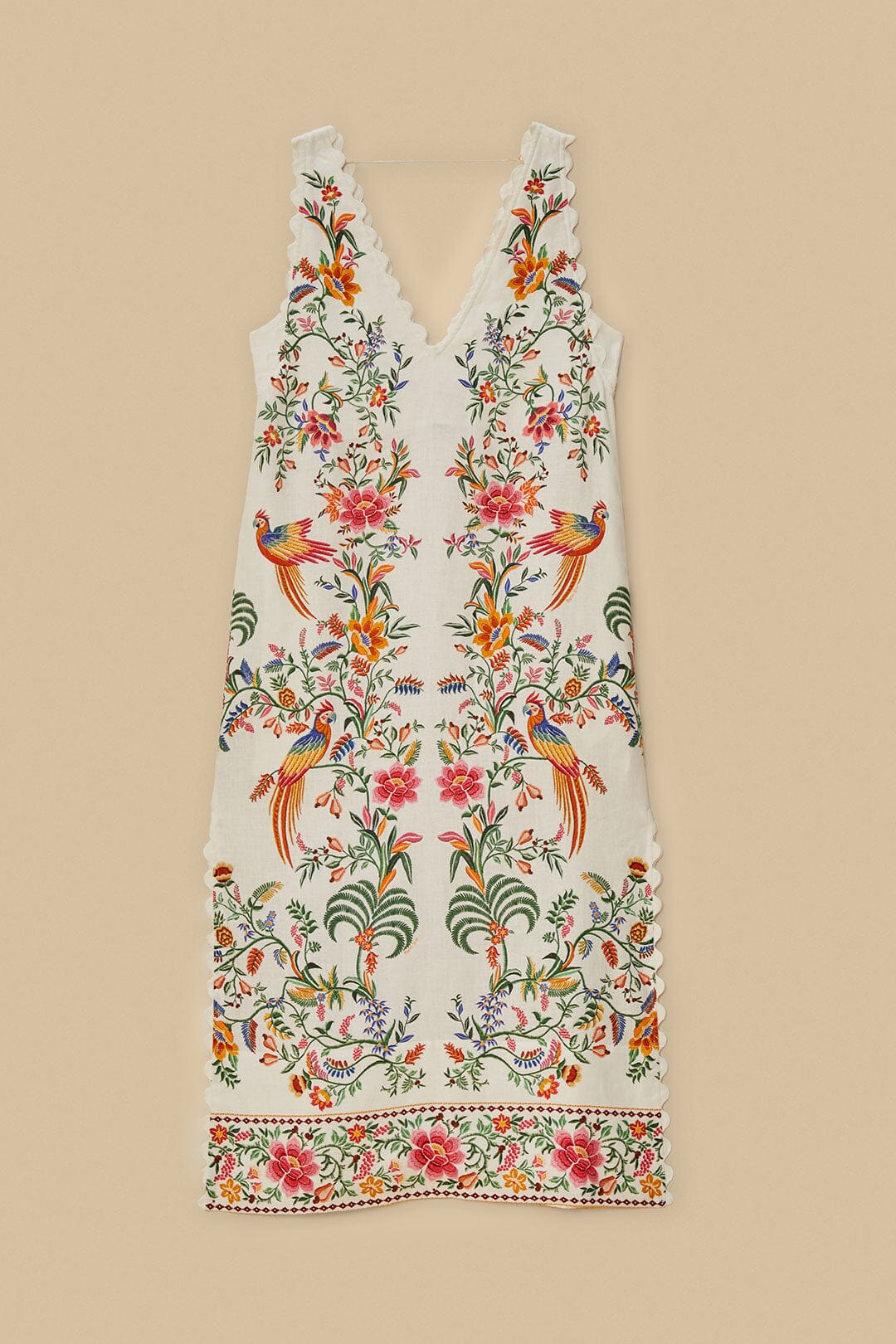 Off-White Delicate Forest Euroflax™ Premium Linen Maxi Dress – FARM Rio