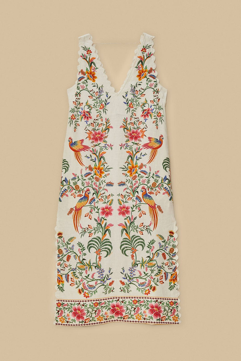 Off-White Delicate Forest Euroflax™ Premium Linen Maxi Dress – FARM Rio