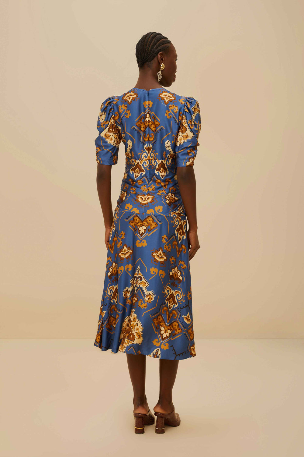 Blue Ornament Floral Midi Dress – FARM Rio