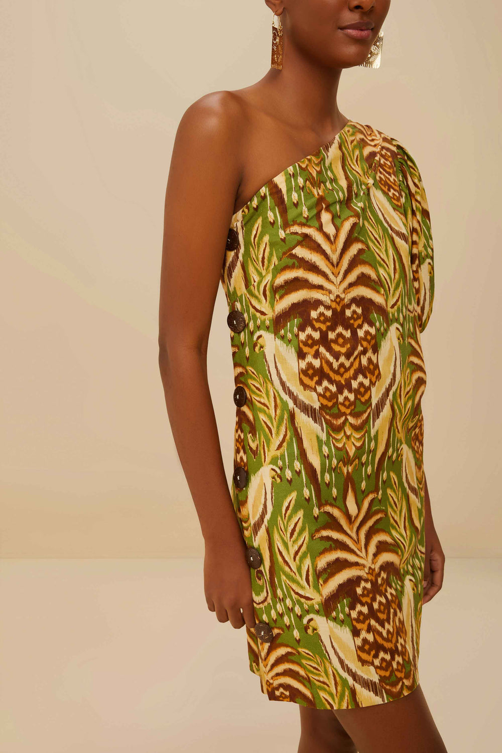 Green Pineapple Tapestry LENZING™ ECOVERO™ Euroflax™ Mini Dress – FARM Rio
