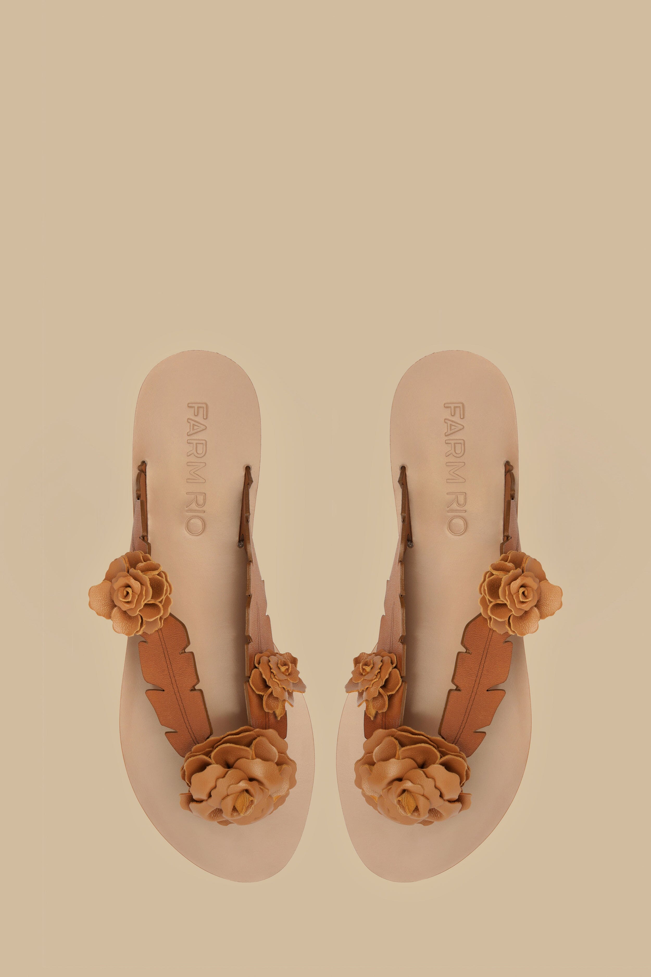 Tan Blooming Flat Sandal – FARM Rio